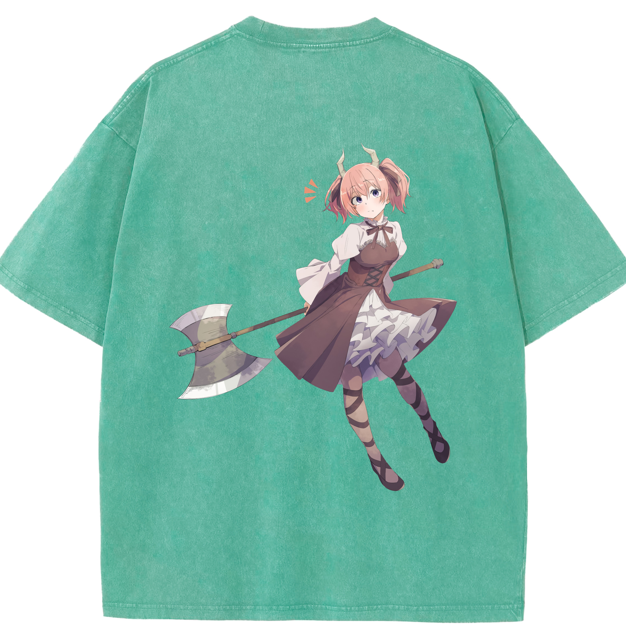 （画像用） 葬送のフリーレン Frieren 綿100% ヴィンテージ風 半袖Tシャツ（背面プリント）
